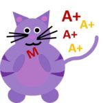 MEDStar MCAT logo: cat with A+