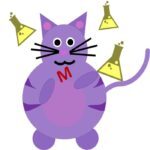 MEDStar MCAT logo: cat with beakers